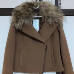 rienda ブラウンファー付きジャケット M