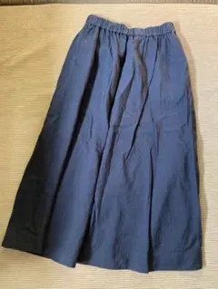 リネン混フレアスカート　アーバンリサーチドアーズ　ネイビー