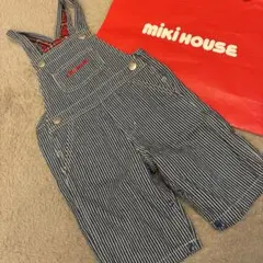 mikiHOUSE ミキハウス　ストライプ オーバーオール　80-90 レトロ