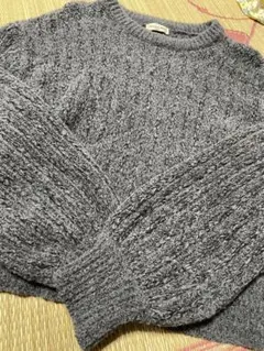 SM2サマンサモスモス❤️グレーボリュームスリーブ ニットセーター❤️Mサイズ