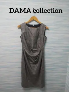 【DAMA collection】チェック柄 ノースリーブワンピース M 膝下丈