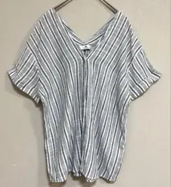 Sonny Label Vネック ストライプ柄 コットンブラウス