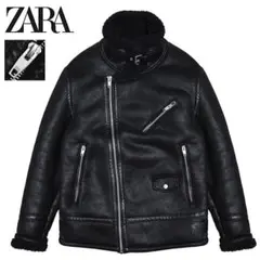 ザラ エコムートン B-3 カスタム ライダース フライトジャケット XL 黒