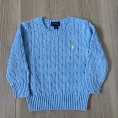 Polo Ralph Lauren 水色 ケーブルニットセーター