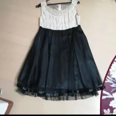 パーティードレス ブラック/ホワイト フレア