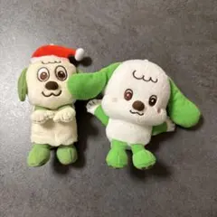 わんわんぬいぐるみ 2体セット サンタ帽付き