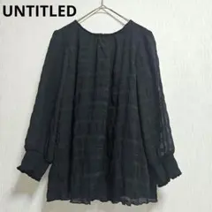 UNTITLED　プリーツシフォンブラウス ブラック サイズ1のサムネイル