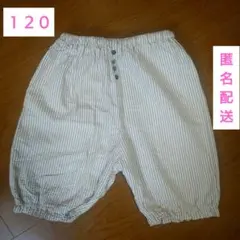 キムラタン　１２０綿ズボン　ストライプ バルーンシルエット ハーフパンツ