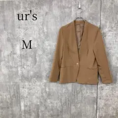 ur's ノーカラー ジャケット ベージュ Mサイズ オフィス カジュアル 上品のサムネイル