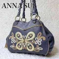 ANNA SUI アナスイ　ハンドバッグ　ビジュー　フラワー　花柄　レザー　自立 希少】ANNA SUI アニバーサリーフラワーバッグ ビジュー ピンク - メルカリ