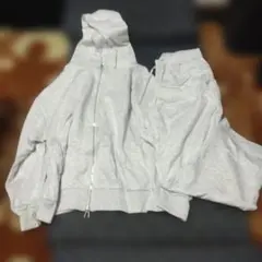 グレー フルジップパーカー スウェットパンツ セット