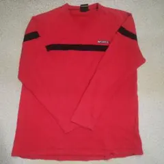 ​【希少/日本製】90s VANS Ⅴネック スウェット 赤×黒 M〜L相当