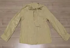 GRL ボウタイブラウス　長袖　イエロー　秋　冬　春　綺麗め