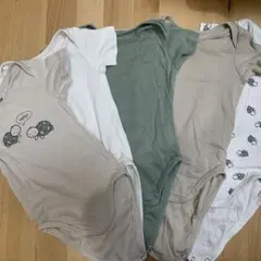H&M ロンパース 半袖ボディスーツ ベビー肌着　75cm 6-9m 5点まとめ