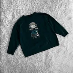 【BETTY BOOP】プリント スウェット トレーナー 緑 XL 大シルエットのサムネイル
