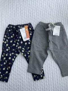 【新品未使用】2点セット② ブランシェス パンツ レギンス 花柄 グレー 80