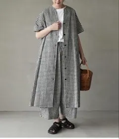 極美品 アトリエダンダン Zola Cotton Dress チェック2025のサムネイル