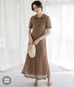 titivate ポロ襟レースワンピース