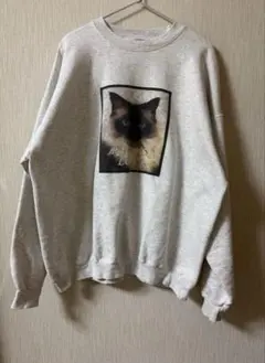【ヴィンテージ古着】Hanes ヘインズ　ラグドール 猫 プリント スウェット
