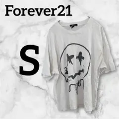 FOREVER 21 【S】スカルプリント Tシャツ L ホワイト