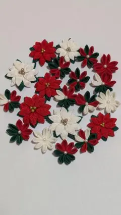 ハンドメイド ちりめん細工 ポインセチア パーツ セット