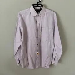 paul smith コットン　パープル　ストライプ　シャツ　M