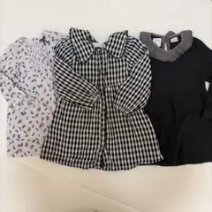 ZARA ザラ　キッズ　ワンピース　リボン　ギンガムチェック　襟　フリル　ニット