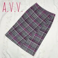 a.v.v. アーヴェヴェ チェック柄タイトスカート