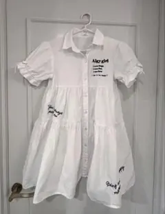 Algy girl 刺繍入りホワイトワンピース 半袖