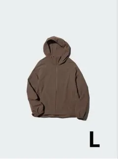 ユニクロ　ポケッタブルＵＶカットパーカー ダークブラウン　L