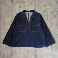 COS コス デニム スキッパー プルオーバーシャツ EUR40 ライトブルー 