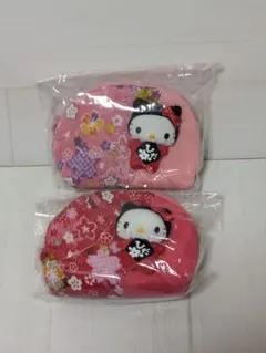 ハローキティ　飛騨路　ちりめん　ポーチ　２種　サンリオ　御当地