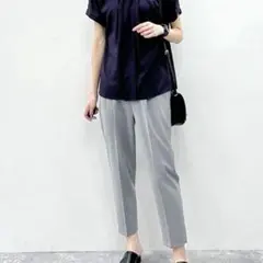 used♡GLOBALWORK ウツクシルエットテーパードパンツ　杢グレー