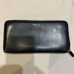 agnis b. ダークグレー 長財布 - メルカリ