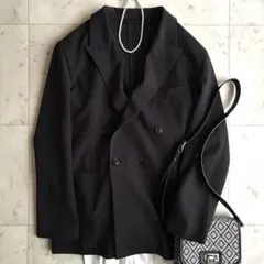 美品 ビューティアンドユース ダブルブレストジャケット テーラード M 黒