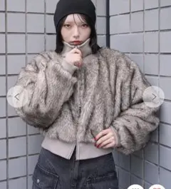 WEGO フェイクファーショートブルゾン