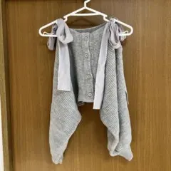 FRIFUL グレー リボン付き カーディガン L