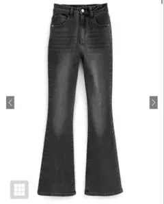 【美品】GRL グレイル　セミフレアデニムパンツ［cu508］ブラック　Sサイズ