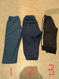 キッズパンツセット（青・デニム・黒）