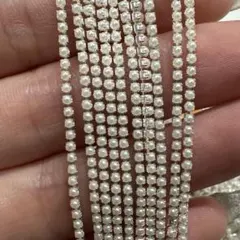 シルバー パール チェーン1m ネイルパーツ 0.8mm