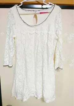 Pinky Girlsピンキーガールズバックリボン総レースワンピースMリズリサ系