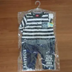 BABYDOLL ストライプロンパースセット