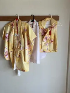 七五三 3歳 女の子 被布 黄色