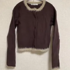 natural couture ニット×フェザーカーディガン