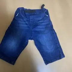 ダークブルー デニム ハーフパンツ