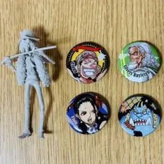 【ONEPIECE】ミニフィギュア 缶バッジ 計5点セット ワンピース