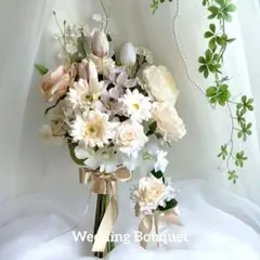 （ブートニア付）ウェディングブーケ　クラッチブーケ　前撮