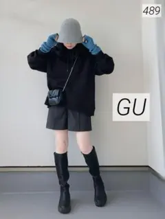 489 GU ジーユー ブラッシュドジャージーショートパンツ