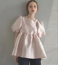 リテン liten Peplum BL スフレ　ペプラム　ブラウス　ピンク リテン liten Peplum BL スフレ ペプラム ブラウス ピンク - メルカリ
