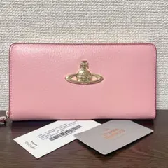 VivienneWestwood 長財布　ピンク　ゴールド　ラウンドファスナー
